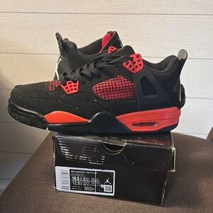 Air Jordan 4 Retro Black and Red Sneakers